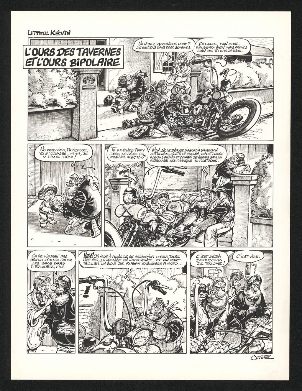 Planche originale n°1 de l'histoire L'ours des tavernes et l'ours bipolaire - Coyote - Encre de Chine sur papier - 5807