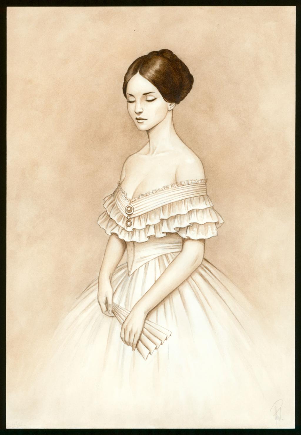 Illustration originale 23 - Léopoldine - Laurent Paturaud - Aquarelle et crayon de couleur sur papier - 3392