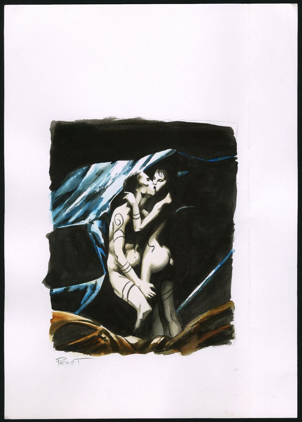 Etude de personnages - Régis Penet - Encre de Chine et encre de couleur sur papier - 2951