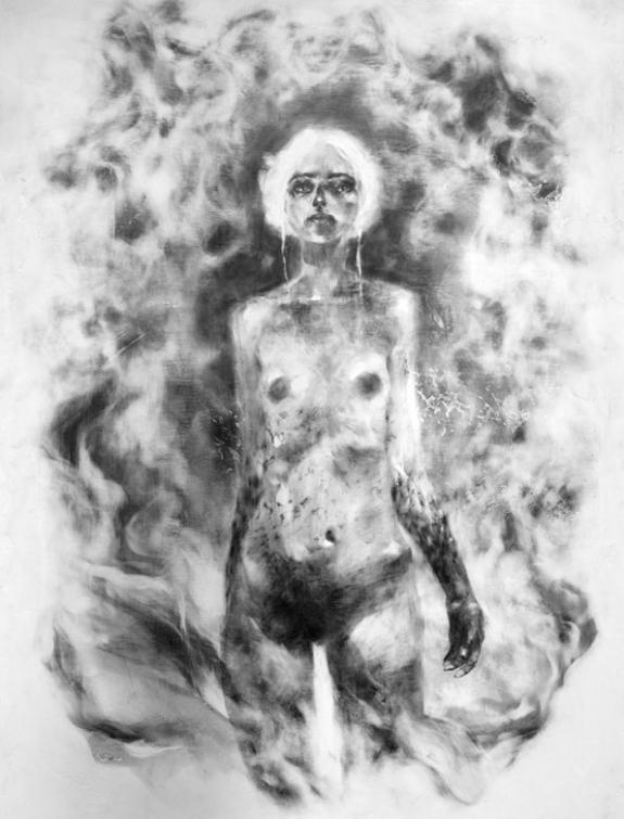 hommage à Daenerys Targarien - Alexandre Day - graphite sur médium - 2950