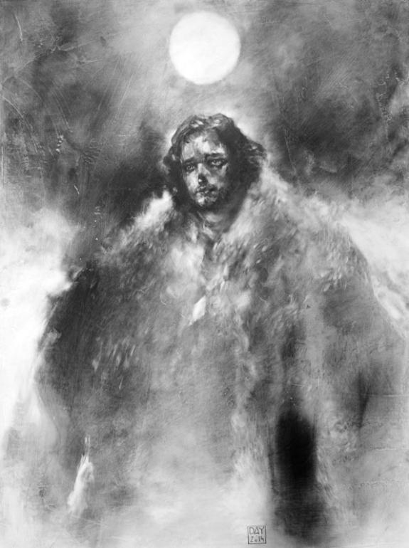 hommage à John Snow - Alexandre Day - graphite sur médium - 2949