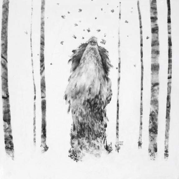 hommage à Merlin - Alexandre Day - graphite sur médium - 2948