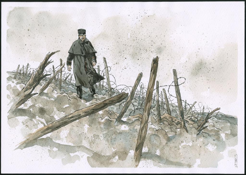 illustration originale pour la page de titre de " le récit complet " - Maël - Encre de couleur et encre de Chine sur papier - 6105