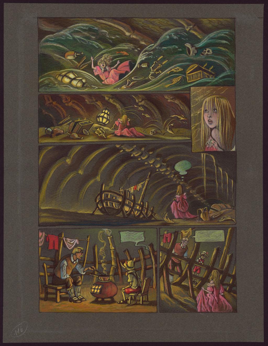 planche originale - Florence Magnin - Encre de couleur et crayon de couleur sur papier - 2971