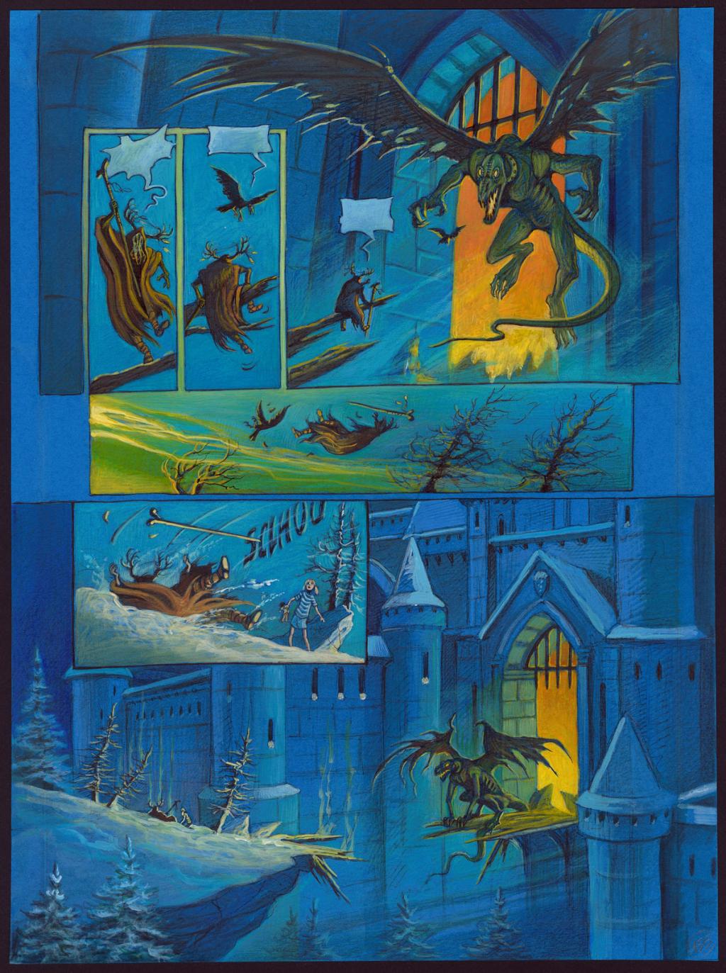 Planche originale - Florence Magnin - Encre de couleur, acrylique et crayon de couleur s - 2975