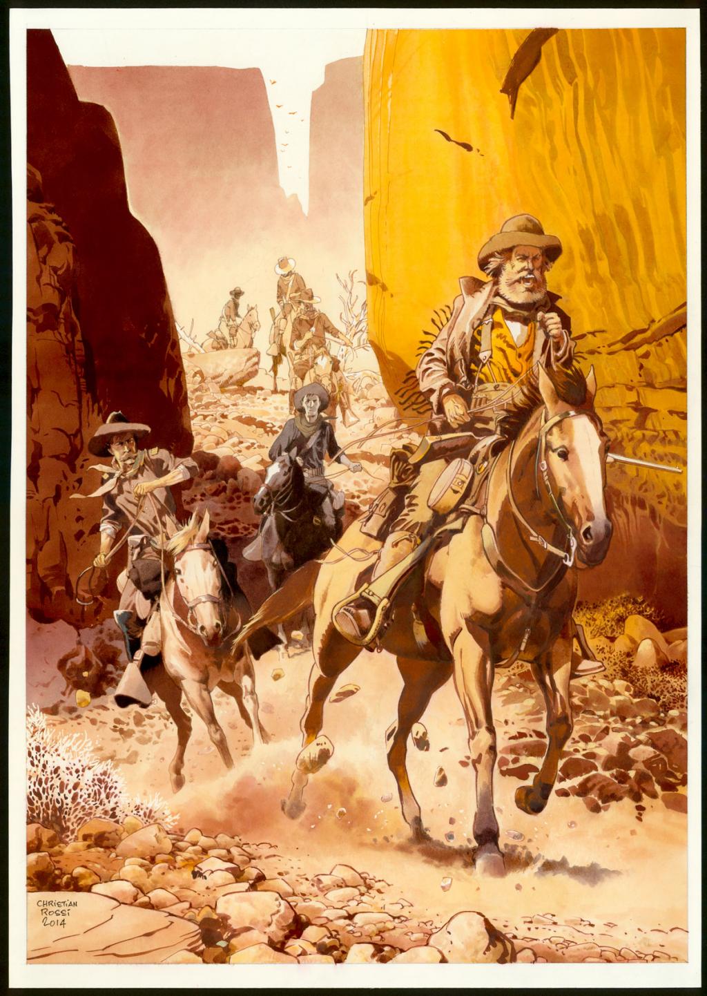 Illustration originale inédite, "Arizona - Christian Rossi - Aquarelle sur papier - 3523