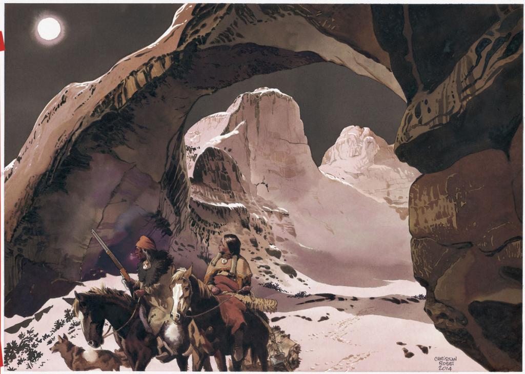 Illustration originale inédite, "Arche Canyon - Christian Rossi - Aquarelle sur papier - 3531