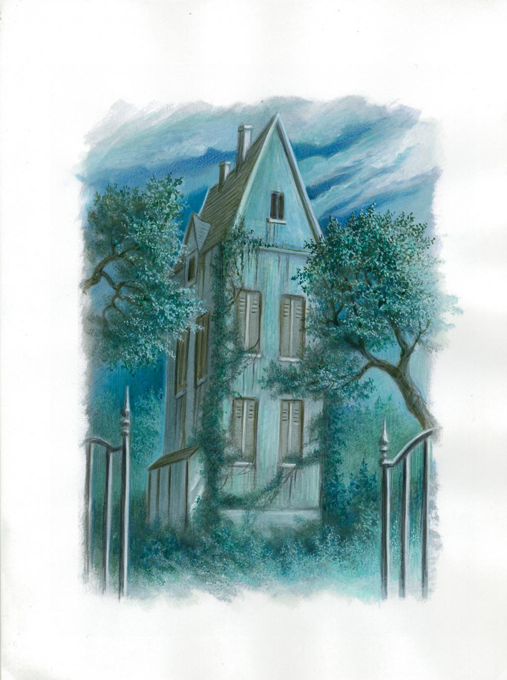 illustration originale - Florence Magnin - Encre de couleur et crayon de couleur sur papier - 2983