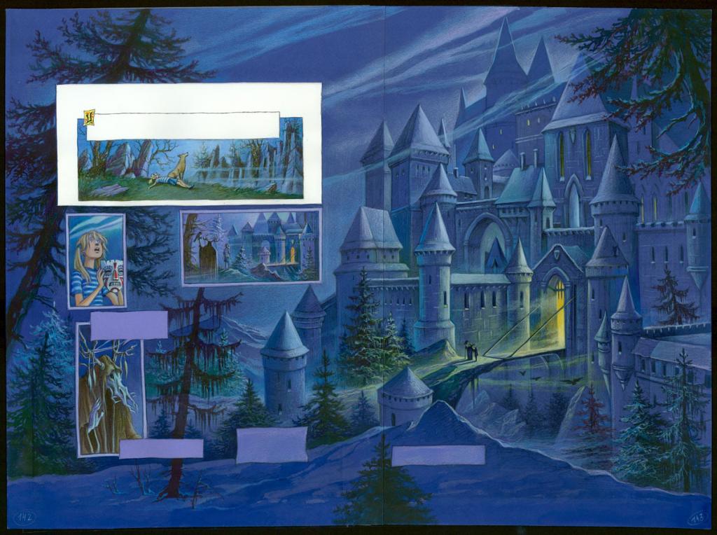 Planches originales - 142 et 143 - Florence Magnin - Encre de couleur et crayon de couleur sur papier - 2960