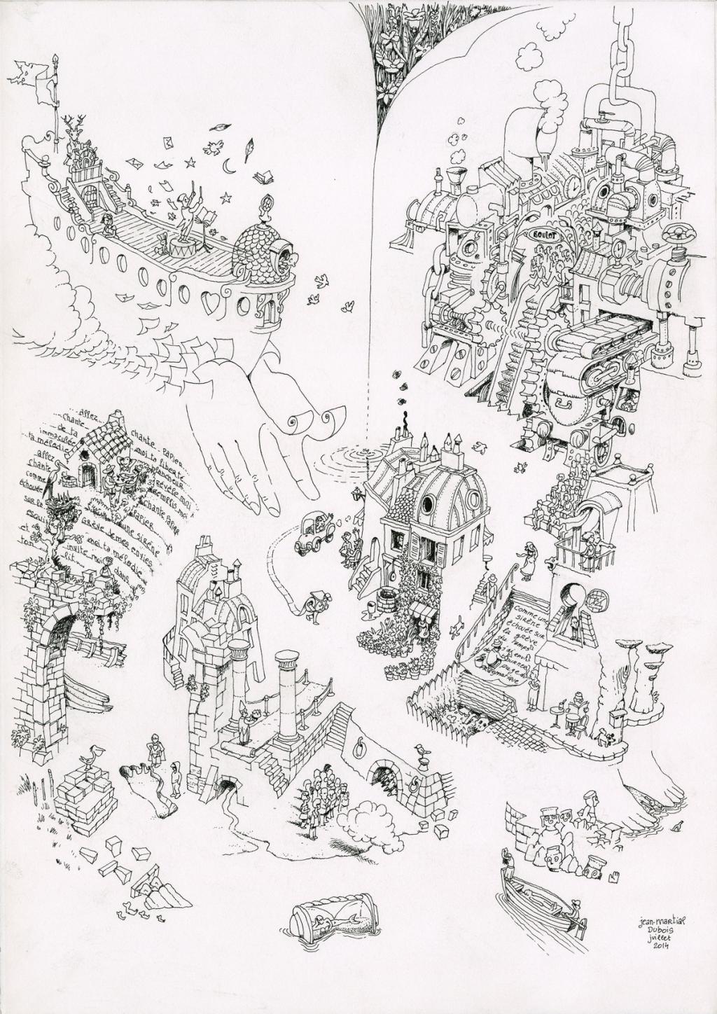 Illustration originale - Parenthèse enchantée - Jean-Martial Dubois - Encre de Chine sur papier - 2961