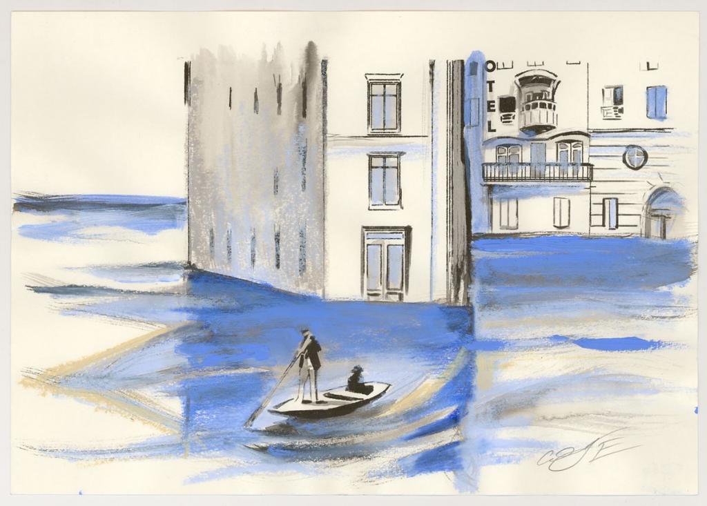 Illustration originale pour la planche originale 32 - Xavier Coste - Technique mixte - 3065