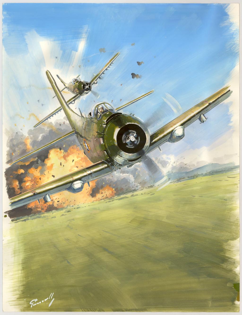 illustration originale intitulée "A-1 Vietnam - Lucio Perinotto - Acrylique sur papier - 3050