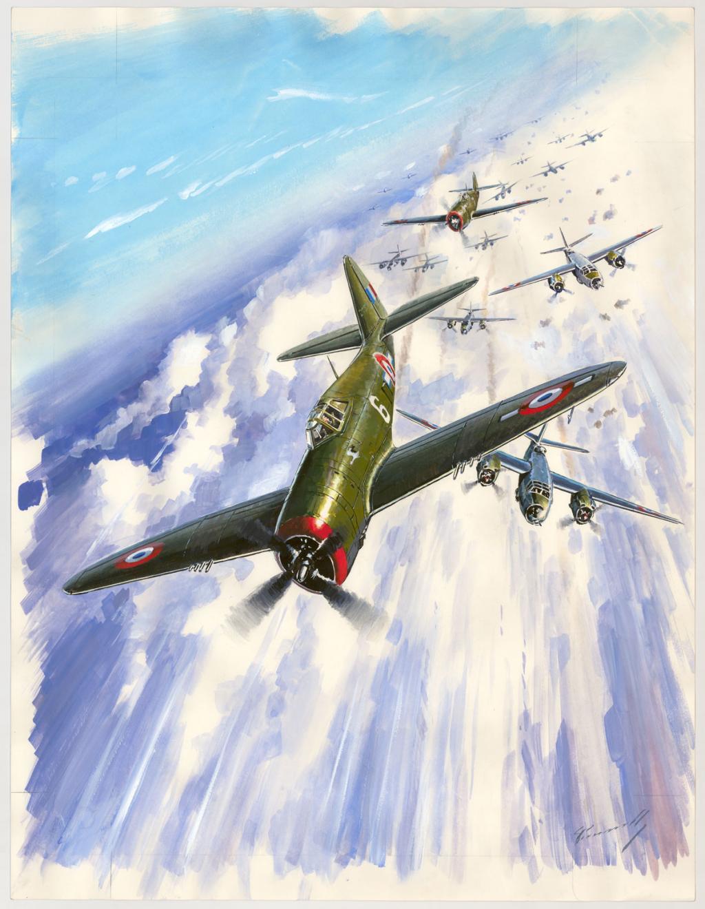 illustration originale intitulée "P47 French - Lucio Perinotto - Acrylique sur papier - 3055