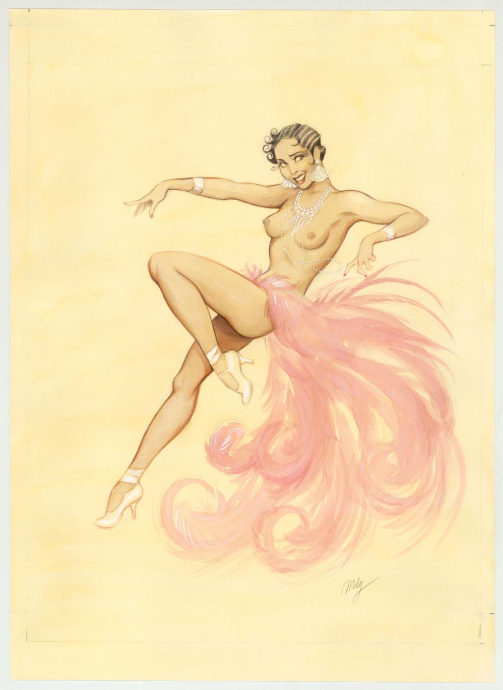 illustration originale intitulée "Josephine - Maly Siri - Aquarelle sur papier - 3115