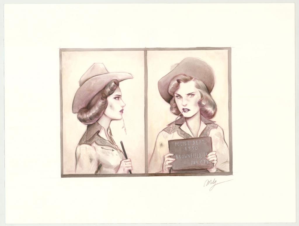 Illustration originale intitulée "Zippoletta - Maly Siri - Aquarelle et crayon sur papier - 3125