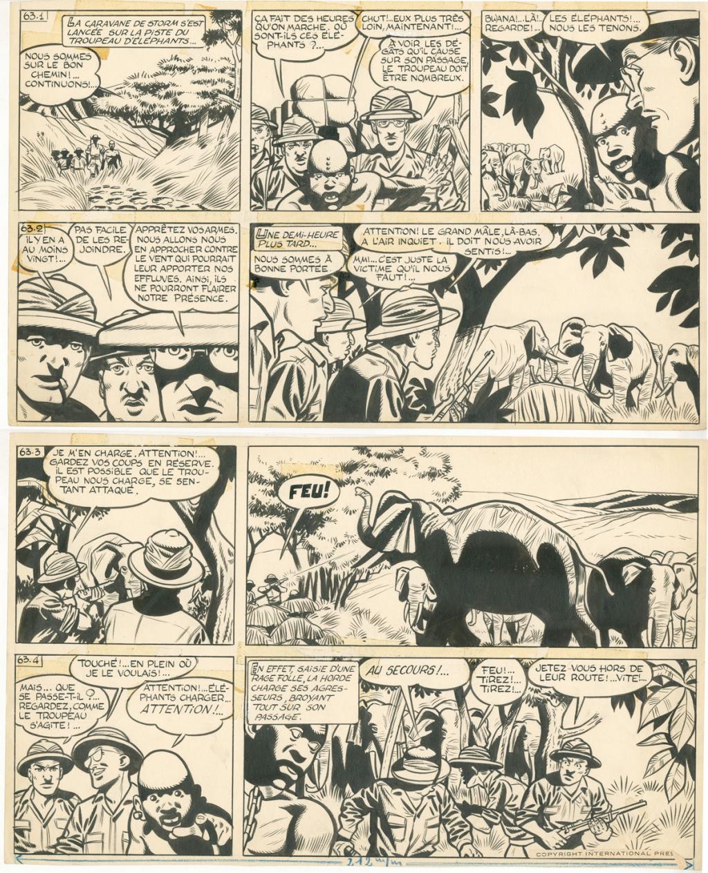 Planche originale n°37, prépubliée dans La Libre Junior en 1958 - Victor Hubinon - Encre de Chine sur papier - 4430