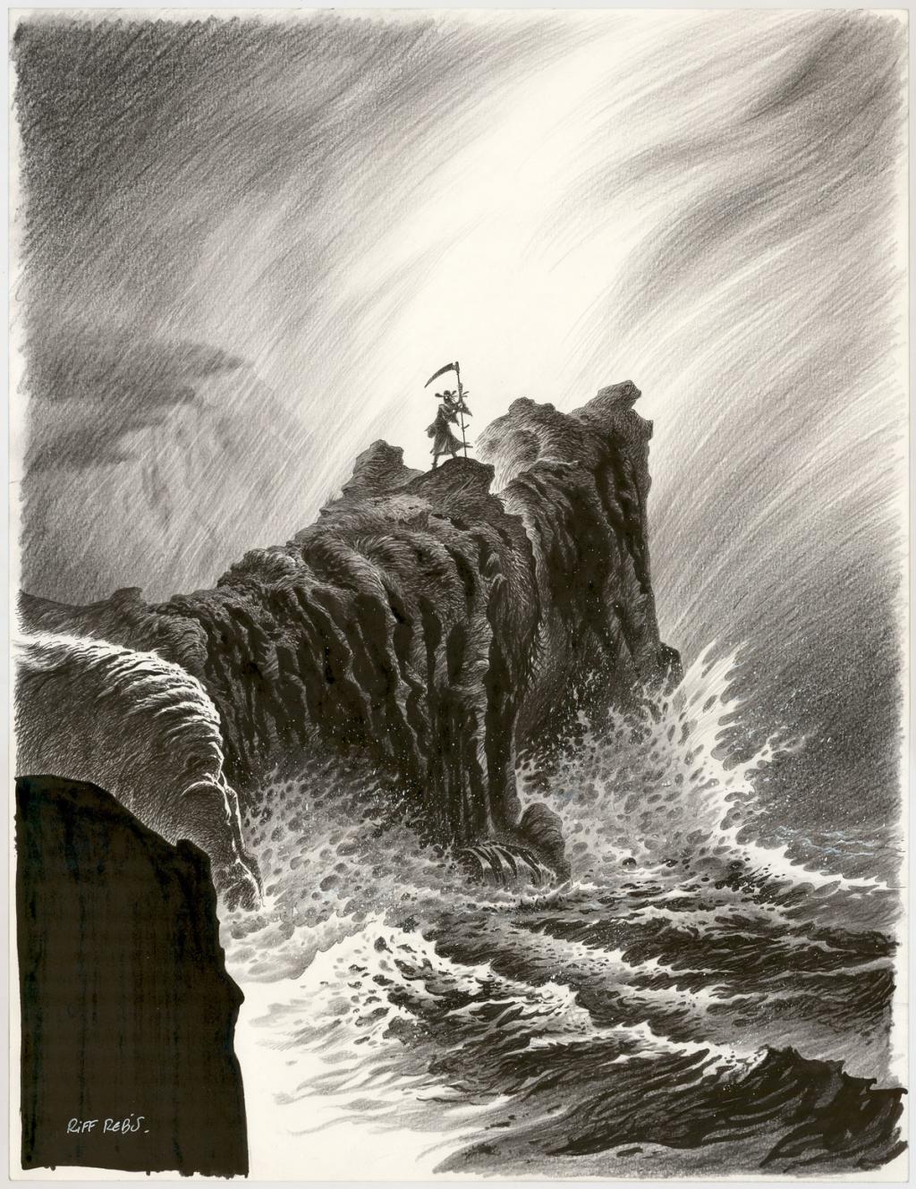 illustration originale utilisée pour l'affiche du festival de Brest - Riff Reb's - Encre de Chine, pastel, acrylique sur papier - 6324