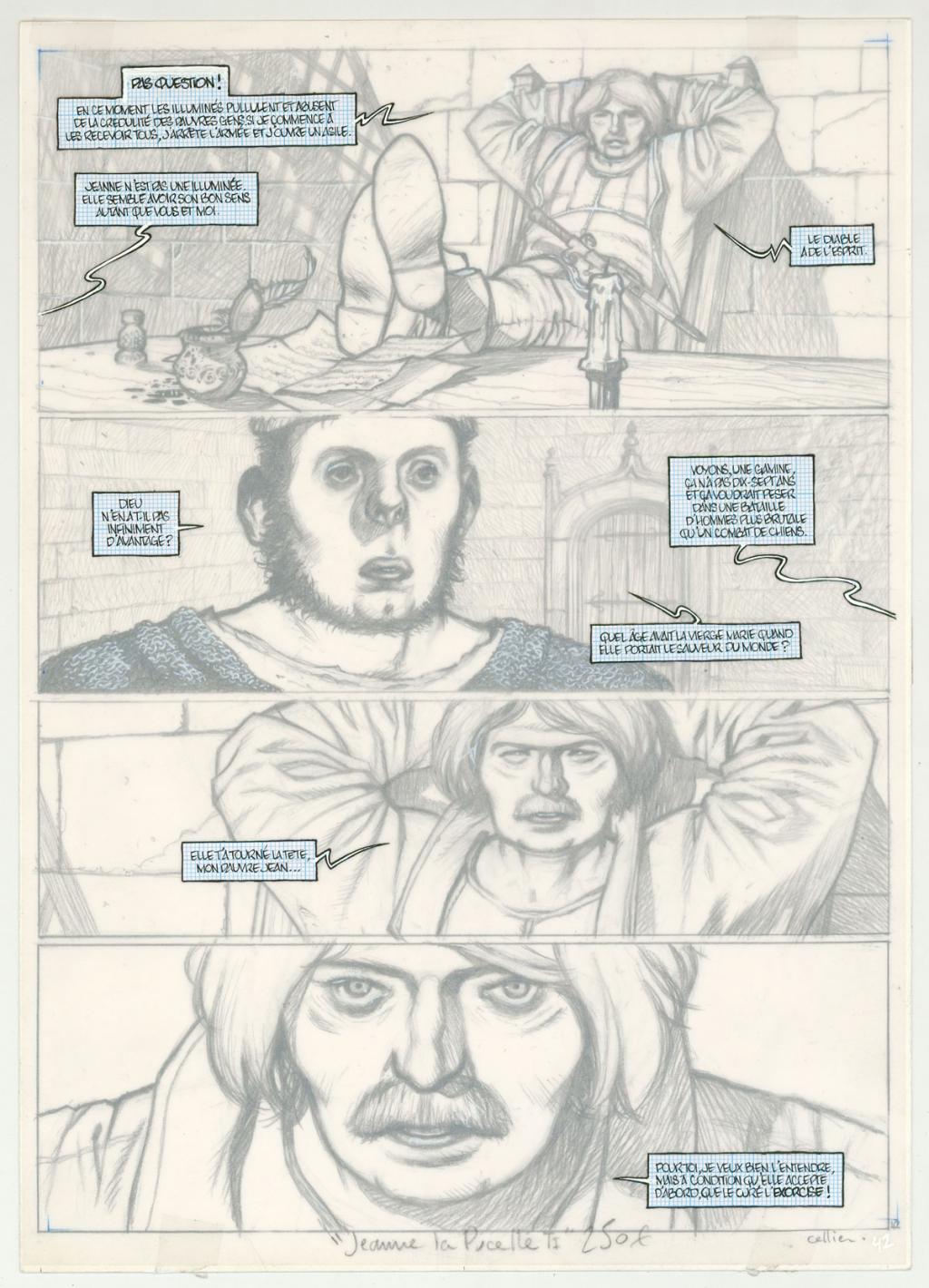 Planche originale et son calque de texte - Jean-François Cellier - Acrylique sur papier - 3227