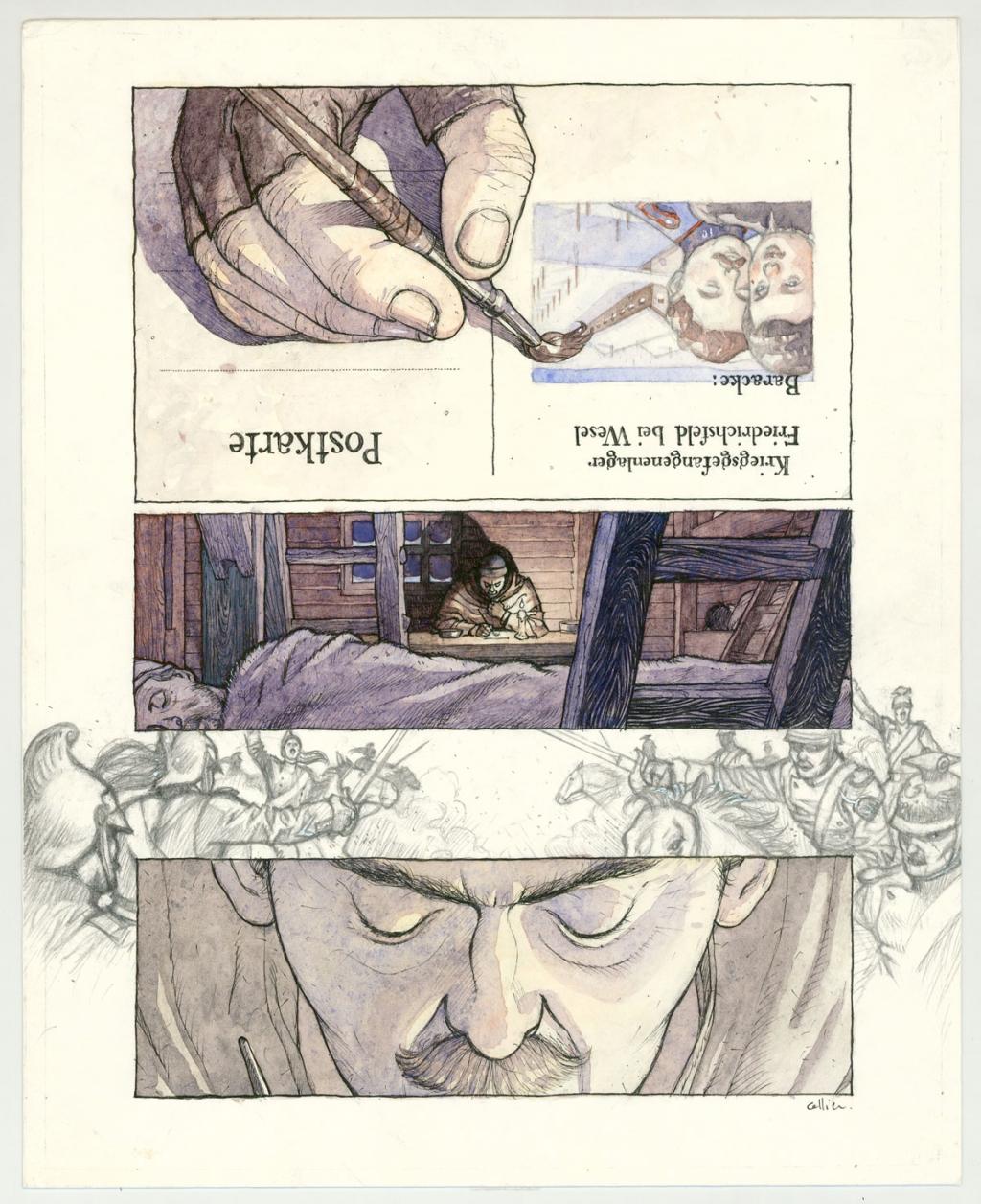 Lot de 4 planches originales - Jean-François Cellier - Acrylique sur papier - 3228