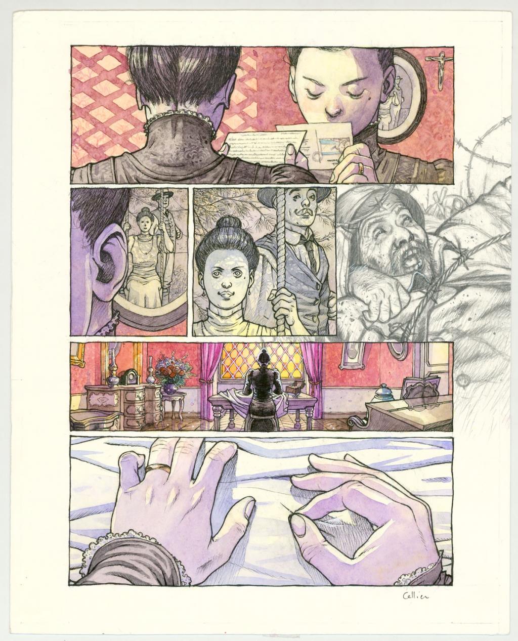 Lot de 4 planches originales - Jean-François Cellier - Acrylique sur papier - 3228