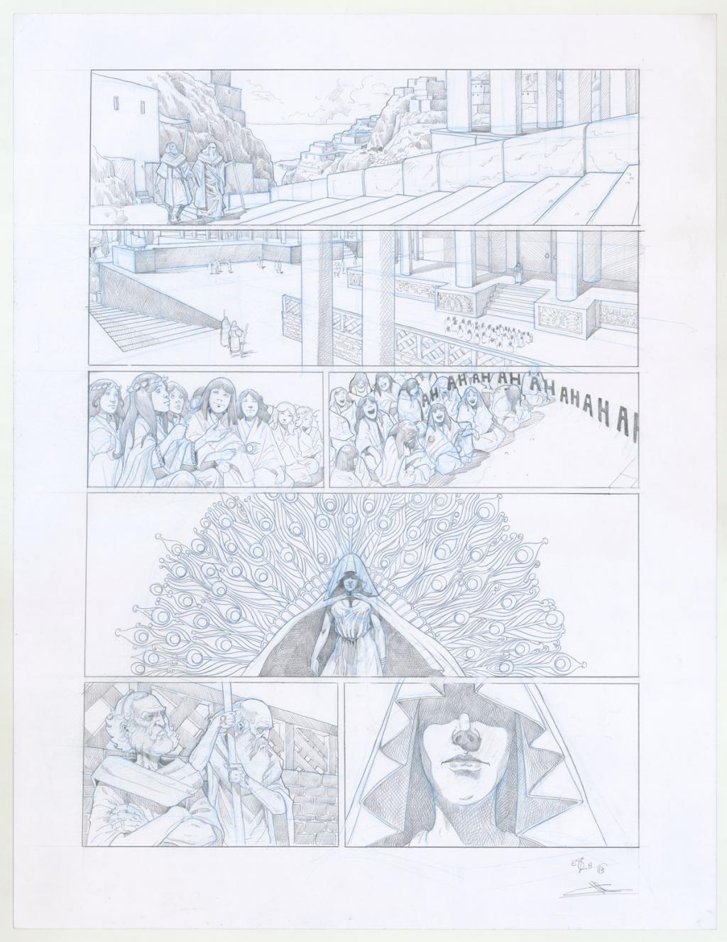 Planche originale - Erwan Seure-Le Bihan - Crayon noir et crayon de couleur - 3240