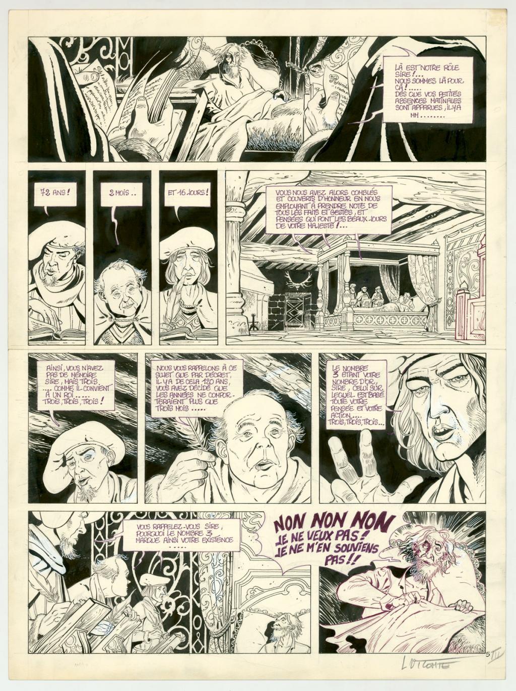 Planche originale (retouches au correcteur blanc, retouches et texte au feutre) - Laurent Vicomte - Encre de Chine sur papier - 3349