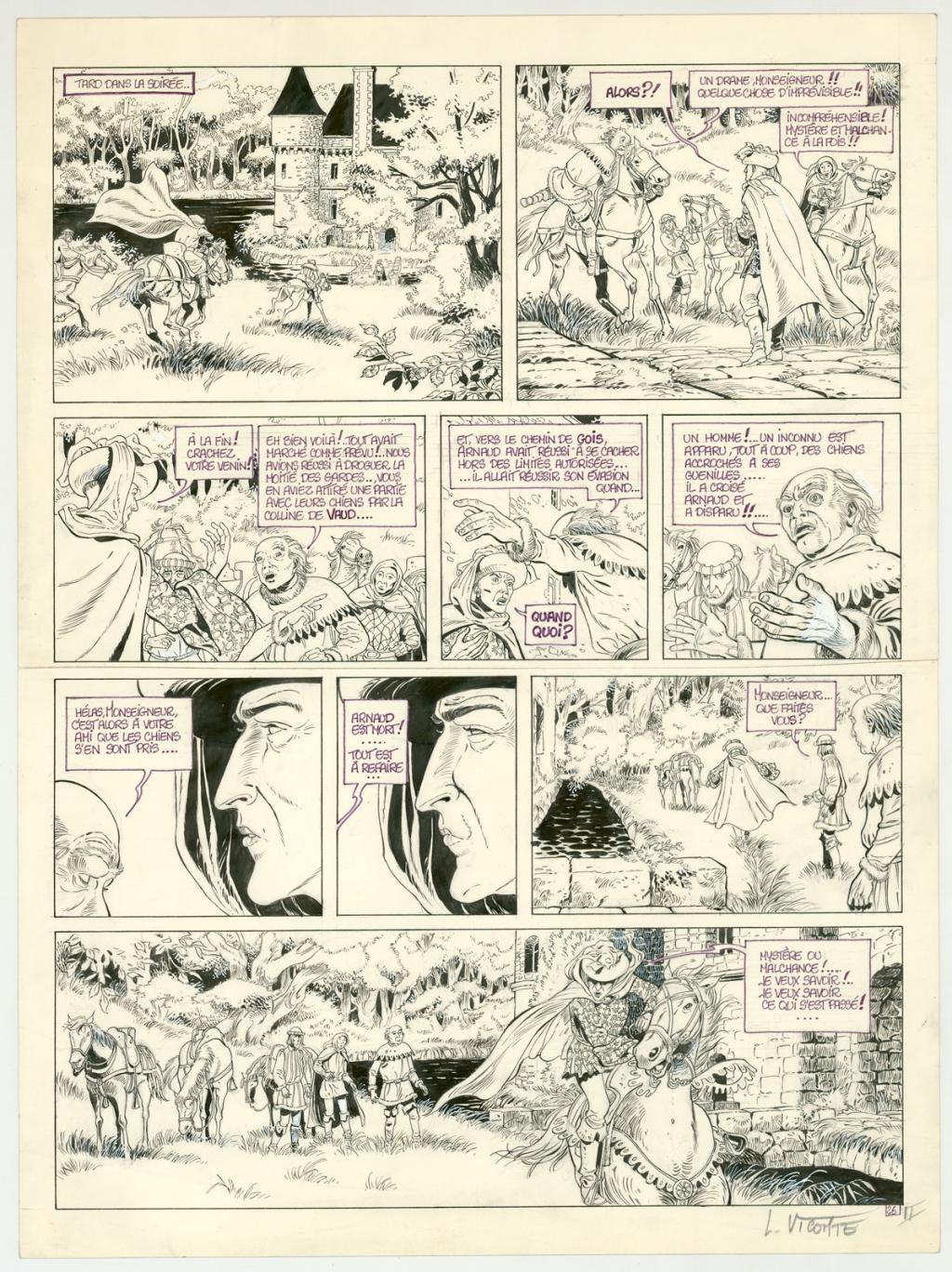 Planche originale (retouches au correcteur blanc, retouches et texte au feutre) - Laurent Vicomte - Encre de Chine sur papier - 3353