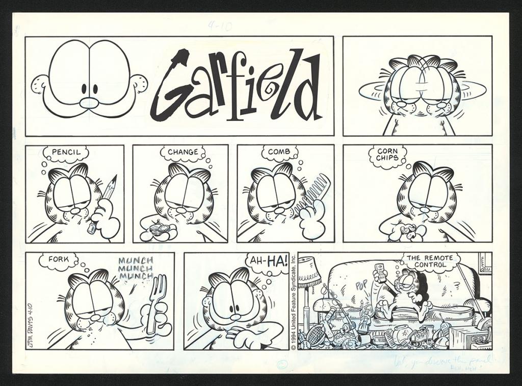 Planche originale publiée - Jim Davis - Encre de Chine sur papier - 5781