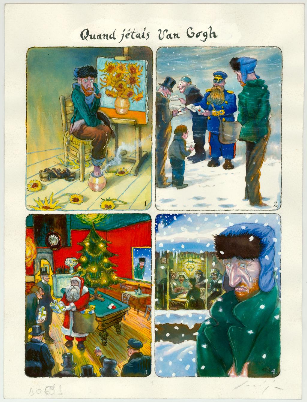 Planche inédite Van Gogh - Weihmachts-Märcken - Gradimir Smudja - Aquarelle et gouache sur papier - 3229