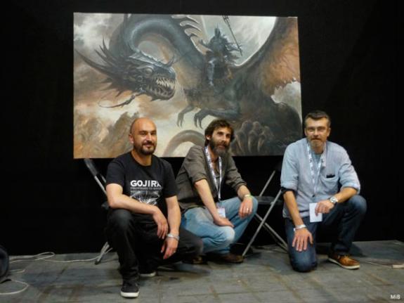 peinture réalisée par les 3 artistes, Julien Delval, Didier Graffet et Yoz à l'occasion de Geekopolis 2015 - Nazgul - Graffet Delval Yoz - Acrylique sur toile - 3299