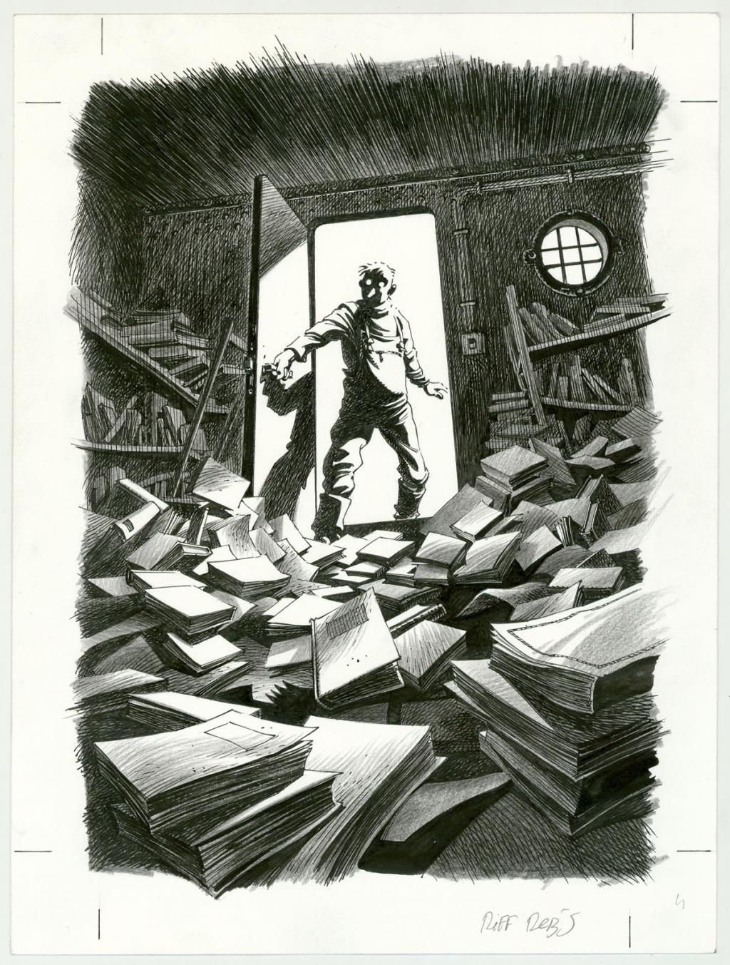 Illustration originale - Riff Reb's - Encre de Chine, pastel, acrylique sur papier - 6284