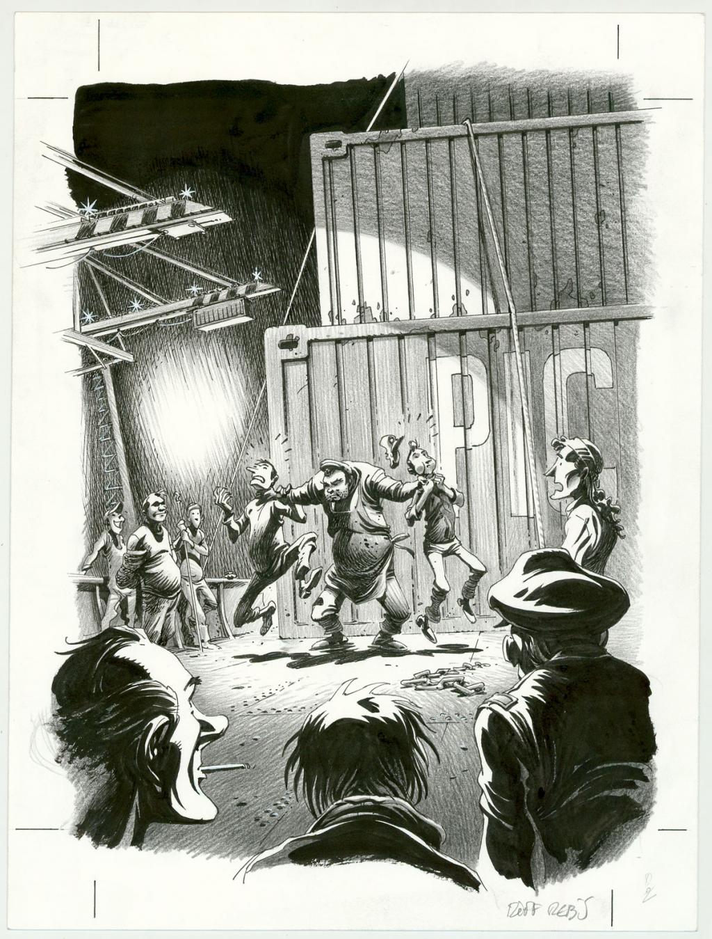 Illustration originale - Riff Reb's - Encre de Chine, pastel, acrylique sur papier - 6285