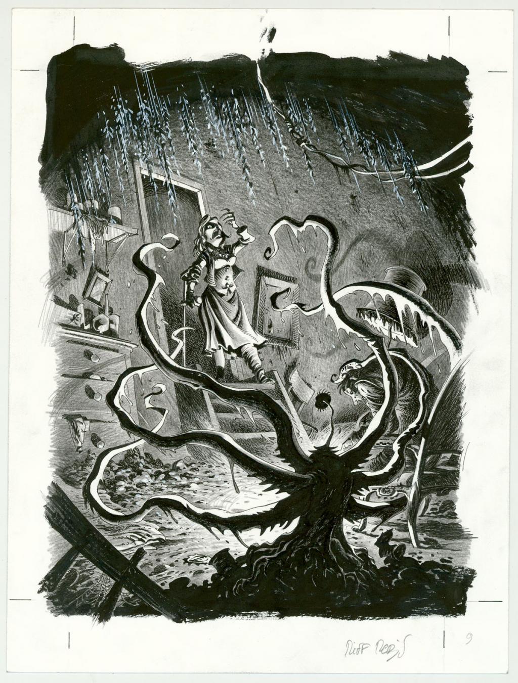 Illustration originale - Riff Reb's - Encre de Chine, pastel, acrylique sur papier - 6286