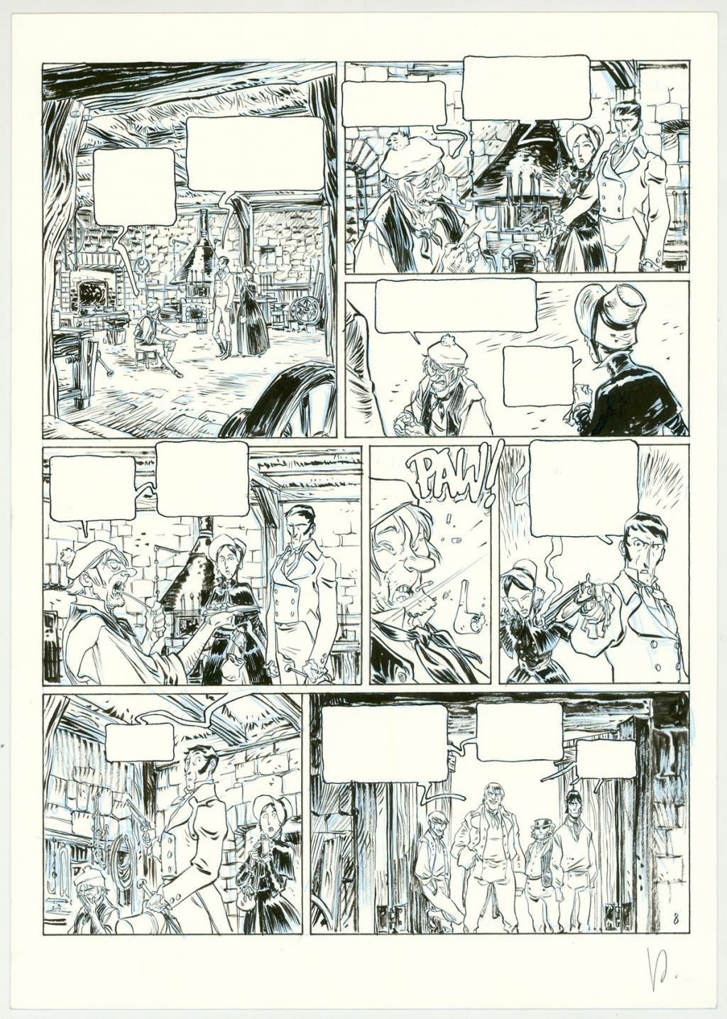 Planche originale - Virginie Augustin - Encre de Chine et rehauts de gouache blanche sur p - 3297