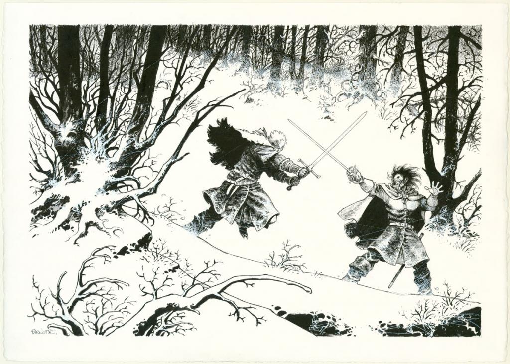 Illustration originale, page de garde du tirage de tête (publié en couleur dans le tirage de luxe) - Joël Parnotte - Encre de Chine sur papier - 5124