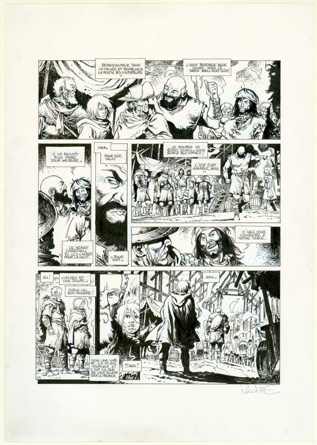 Planche originale n°25, rustine dans la dernière case - Joël Parnotte - Encre de Chine sur papier - 3844