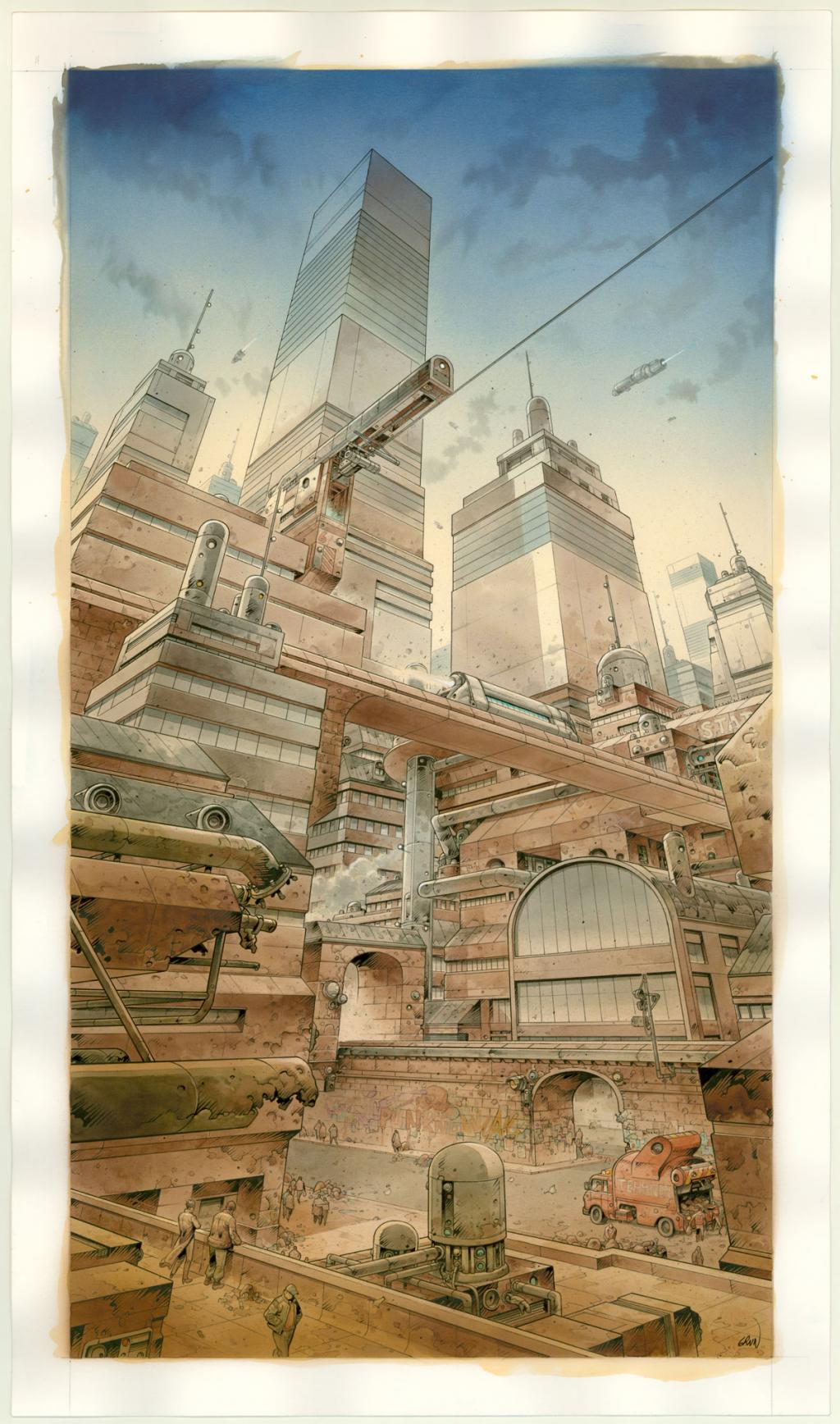 Illustration originale inédite - Grun - Aquarelle, encre et gouache sur papier - 3800