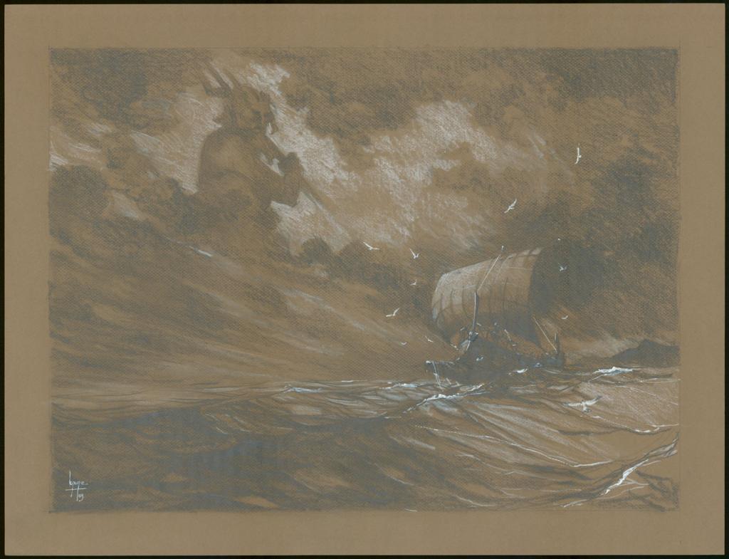 Crayonné préparatoire à l'illustration (p. 202-203) - Emmanuel Lepage - Aquarelle sur papier - 3423