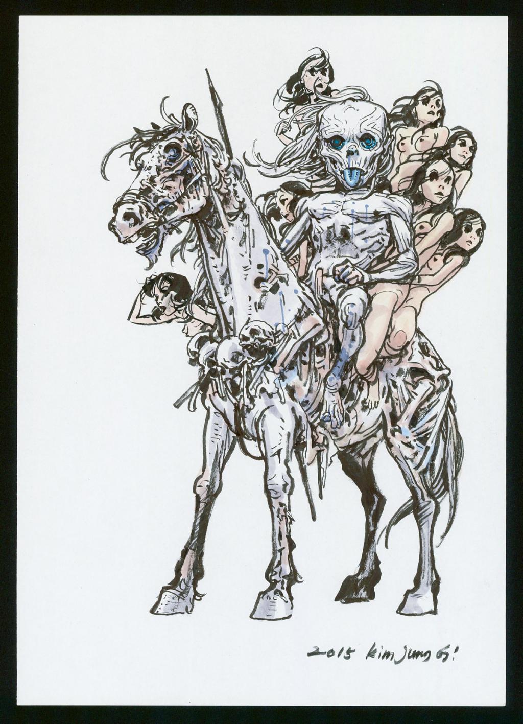 Illustration originale - Kim Jung Gi - Encre de Chine et encre de couleur sur papier - 4798