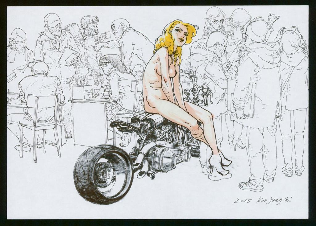 Illustration originale - Kim Jung Gi - Encre de Chine et encre de couleur sur papier - 4797