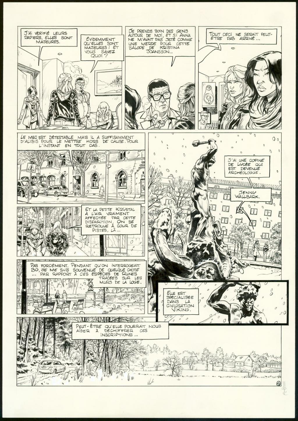 planche originale n°15 - Jean Charles Poupard - Encre de Chine et gouache blanche - 3343