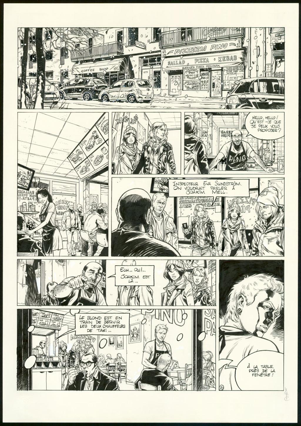 planche originale n°20 - Jean Charles Poupard - Encre de Chine et gouache blanche - 3341