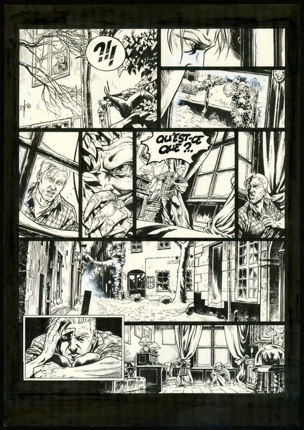 planche originale n°27 - Jean Charles Poupard - Encre de Chine et gouache blanche - 3366