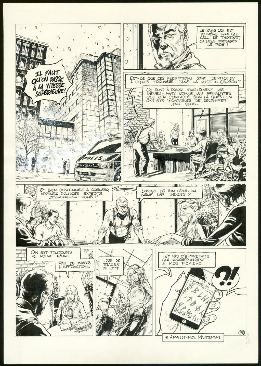 planche originale n°32 - Jean Charles Poupard - Encre de Chine et gouache blanche - 3365