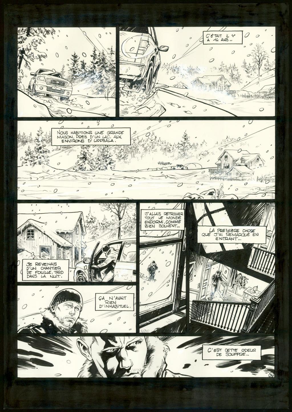 planche originale n°34 - Jean Charles Poupard - Encre de Chine et gouache blanche - 3339