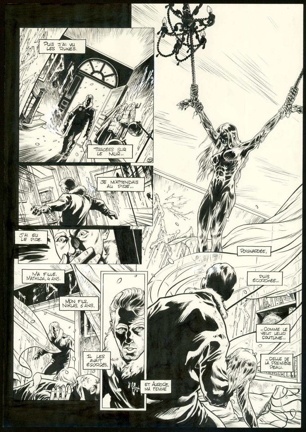 planche originale n°35 - Jean Charles Poupard - Encre de Chine et gouache blanche - 3338