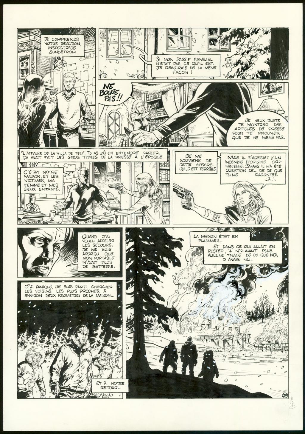 planche originale n°37 - Jean Charles Poupard - Encre de Chine et gouache blanche - 3337