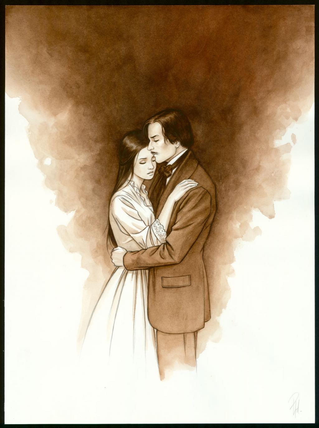 Illustration originale 26 - Léopoldine et Charles - Laurent Paturaud - Aquarelle et crayon de couleur sur papier - 3375