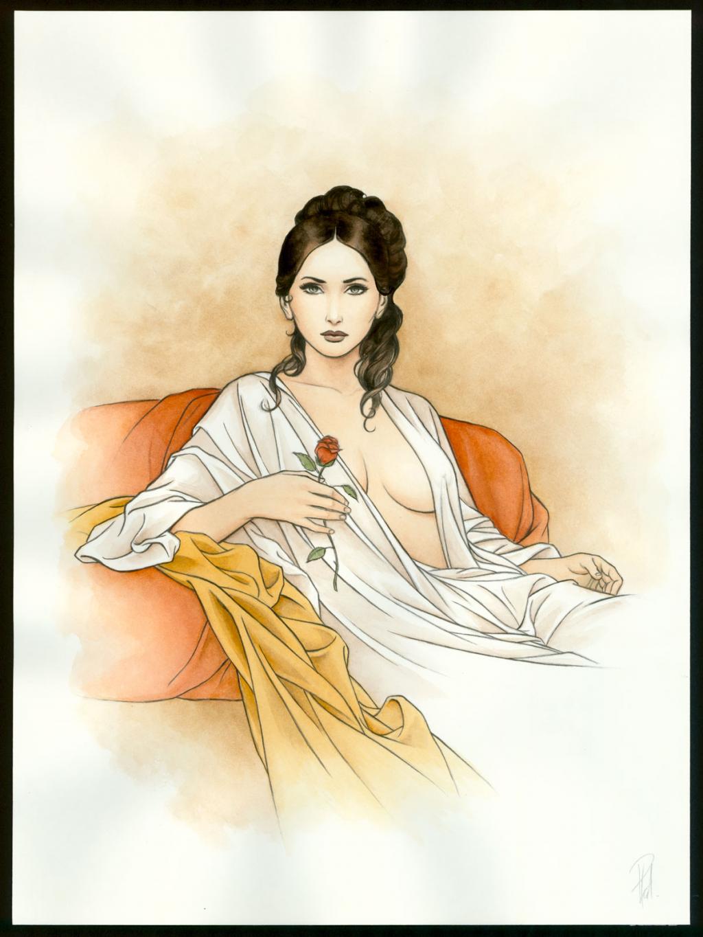 Illustration originale 18 - Juliette Drouet - Laurent Paturaud - Aquarelle et crayon de couleur sur papier - 3408