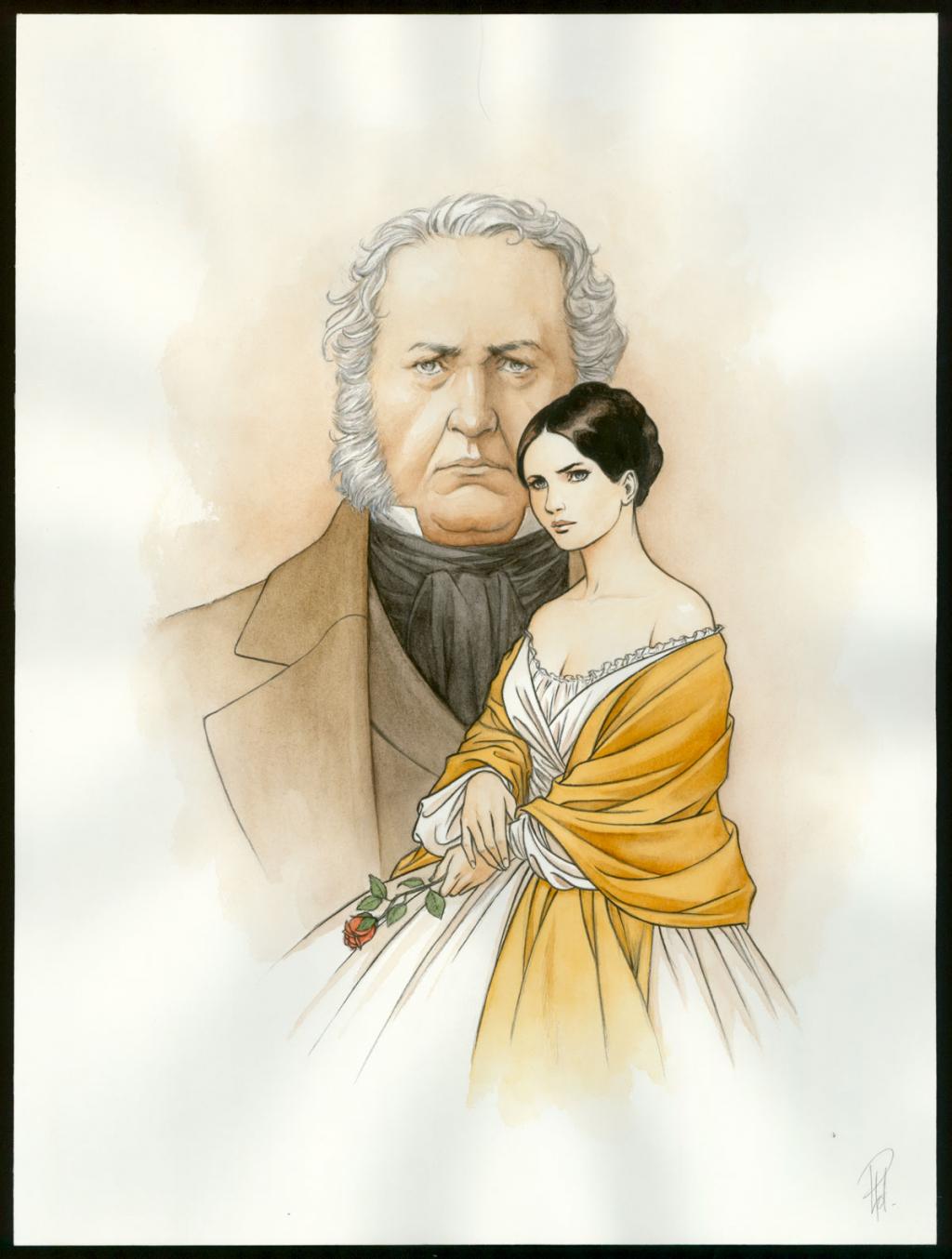 Illustration originale 20 - Léopoldine et Armand - Laurent Paturaud - Aquarelle et crayon de couleur sur papier - 3407